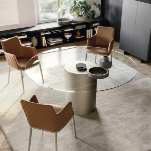 meubles eforma Table design Eforma avec piètement sculptural et plateau en céramique